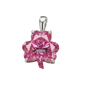 Plata de Ley 925, Idea de Regalo de Navidad para Papá o Esposo, Colgante de Joyería Fina Personalizado, Elegante y Único con Diamante Rosa, Trébol - Product Image 1