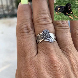 Shopify Drops hipping Benutzer definierte Haustier <span class=keywords><strong>Foto</strong></span> Gravierte Edelstahl verstellbare <span class=keywords><strong>Ring</strong></span> Schmuck mit Text graviert - Product Image 3