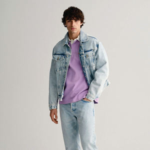 เสื้อแขนยาวไซส์ใหญ่สำหรับผู้ชายใส่สบายผ้าเจอร์ซี่ลายพื้นสำหรับใช้ในชีวิตประจำวันและกลางแจ้ง - Product Image 1