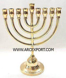 Bougie fantaisie en or Menorah luxe meilleure qualité Standard vente en gros bougie décorative moderne Menorah - Product Image 2