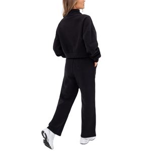 OEM <b>Soft</b> Lounge Wear Jogger Fitness High Neck 1/4 Zip Jumper <b>Hoodie</b> Drawstring Wide Leg Sweatpants Matching Tracksuit Women 2026 - Product Image 3