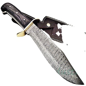 Cuchillo de Damasco personalizado hecho a mano, mango de madera pakka, bonito cuchillo Bowie (smk1293) - Product Image 1