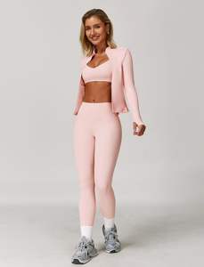 <b>Pink</b> <b>Women</b> Yoga Set High Waist Leggings Sports Fitness Wear <b>Women</b> Sublimation Legging And Bra Set Custom Color Available - Product Image 3