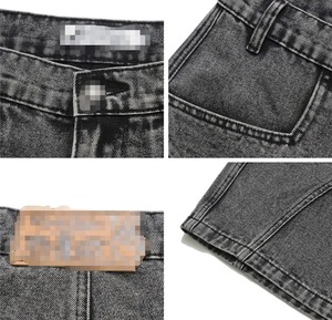 Custom <b>Vintage</b> Acid Wash Summer Denim <b>Shorts</b> for <b>Men</b> Wholesale Plus Size Streetwear Knee Length Plain Design - Product Image 2