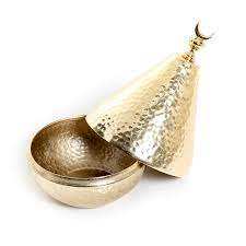 Tazón de dátiles de diseño de tendencia para el hogar, Hotel, fruta seca, caramelo y chocolate, cuenco de dátiles de latón pulido dorado para Ramadán - Product Image 3