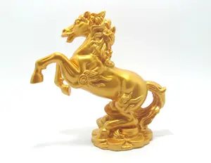 Estatuas de caballo dorado hechas a mano de alta calidad al por mayor para decoración del hogar y regalos