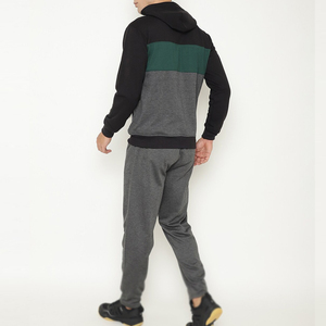 ชุดวอร์มราคาประหยัดสำหรับผู้ชาย ออกแบบเองได้ เสื้อฮู้ดดี้และกางเกงขายาว ผ้าฝ้ายผสมโพลีเอสเตอร์ รับผลิตแบบ OEM ODM ขายส่ง MOQ ต่ำ - Product Image 4