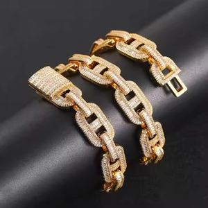 Collar de Cadena Cubana de Estilo Moderno con Diamantes de Moissanita, Joyería de Lujo con Incrustaciones de Diamantes para una Expresión de Moda Segura - Product Image 4