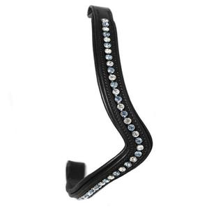 Cristales multicolores personalizados, mega Bling con incrustaciones de diamantes de imitación, forma de onda, canal vacío, cuero acolchado, banda para la frente de caballo en mazorca completa - Product Image 3