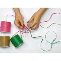 ริบบิ้นราฟเฟียสีด้าน แบบเรียบ วัสดุกระดาษและโพลีเอสเตอร์ สำหรับห่อของขวัญคริสต์มาสและของตกแต่ง - Product Image 2