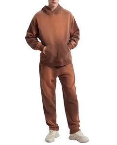 Streetwear Tracksuits Custom Breathable Winter Cotton Terry Regular <b>Pullover</b> <b>Men</b> Flare Stack Sweatpants Hoodie Set Acid Wash - Product Image 3