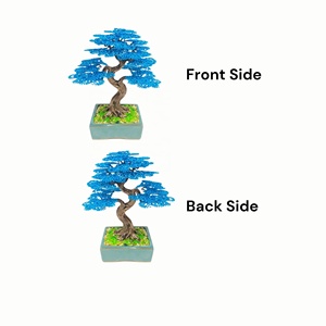 Árbol Bonsái Azul Hecho a Mano, Planta Artificial de Aluminio, Decoración para el Hogar de Cuatro Estaciones, Año Nuevo, Bodas, San Valentín, Halloween - Product Image 3