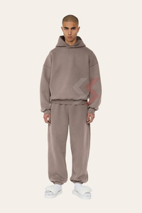 Alta calidad logotipo personalizado etiqueta 500gsm peso pesado pulóver sudaderas 100% algodón hombros caídos de gran tamaño hombres Boxy Hoodie - Product Image 5