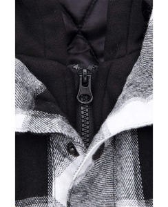 Chaqueta cortavientos de invierno Casual Color oscuro patrón a cuadros chaqueta de franela bonita tendencia chaqueta de franela a cuadros de manga larga para hombres - Product Image 4