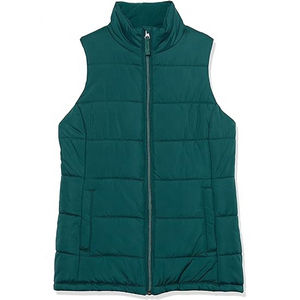 New Designs <b>Women's</b> Sleeveless Puffer Vest Solid Color Long <b>Waistcoat</b> Knitted Waterproof Breathable Polyester/Nylon Outerwear - Product Image 4