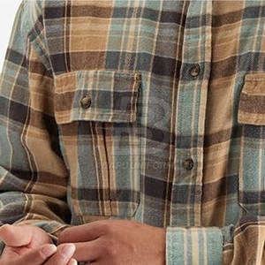 Chemise en flanelle de coton/fibre de bambou unie, à manches longues, séchage rapide, respirante, personnalisable, coupe classique pour homme - Product Image 6