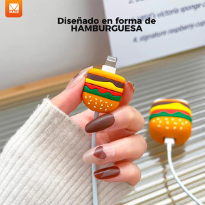Kawaii Hamburger <b>Charger</b> Cube Protective Case - Assorted Colors - Product Image 3