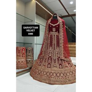 Chất lượng cao handmade nhung <span class=keywords><strong>lehenga</strong></span> với thêu bướm <span class=keywords><strong>Net</strong></span> làm việc choli Nhà cung cấp trực tiếp của Ấn Độ & Pakistan quần áo - Product Image 2