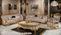 Juego de Muebles de Sala de Estar de Lujo Royal Kingdom, Estilo Barroco Americano y Maharaja, Madera de Teca, Sofá de 8 Plazas