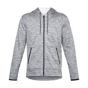 Sweat à capuche gris bicolore de qualité supérieure avec fermeture éclair |   Veste streetwear à empiècements contrastés, poids lourd |   Vêtements d'extérieur en polaire personnalisés avec étiquette privée - Product Image 1
