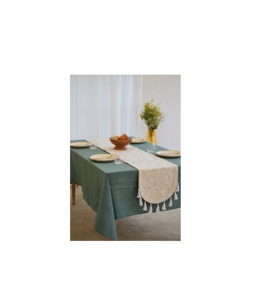 Decorative embroidered linen <b>placemat</b> with lace edges handmade <b>for</b> wedding banquet <b>table</b> decoration in luxury classic style - Product Image 1