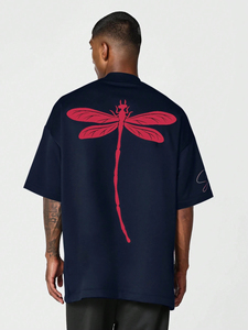 เสื้อยืดผู้ชายคุณภาพสูงสั่งทำพิเศษ ผ้าฝ้าย 100% ทรงโอเวอร์ไซส์ เนื้อผ้าหนา เสื้อยืดสตรีทพิมพ์ลายโลโก้ ทรงหลวมไหล่ตก - Product Image 5