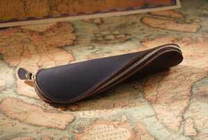 New Arrival Large Capacity Leather Zipper Pen <b>Bag</b> Triangle <b>Pencil</b> Pouch Classic Luxury Office School Stationery Organizers - Product Image 5