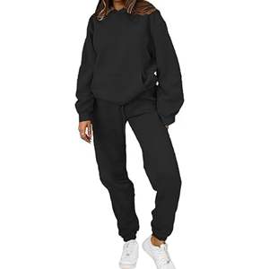 ชุดเสื้อนอก2ชิ้นโอเวอร์ไซส์ของผู้ชายมีฮู้ดเปิดไหล่พร้อมกางเกงวอร์มกางเกงวิ่งออกกำลังกายระบายอากาศได้ดี - Product Image 1