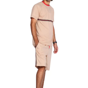 Best Selling Men's Streetwear <b>Set</b> Customized Logo Printing Solid <b>Set</b> T-shirt With Shorts For Men Breathable Lightweight - Product Image 6
