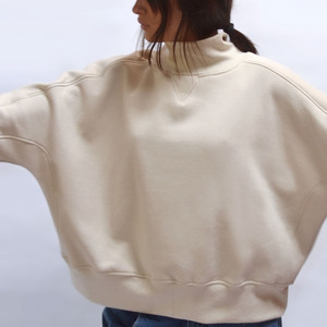 Sweat-shirt à col montant personnalisé pour l'hiver, vêtements décontractés, impression de logo personnalisée, service OEM, style pull uni, 100% coton, écologique - Product Image 6