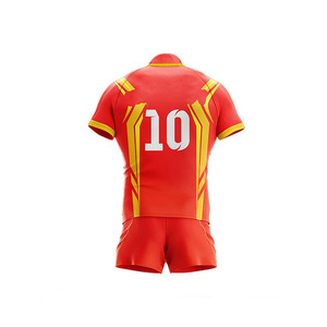 Diseño de servicio OEM, uniformes de Rugby, ropa de equipo de secado rápido, pantalones cortos con cuello levantado, conjuntos de uniformes, camiseta de fútbol para adultos y niñas - Product Image 3