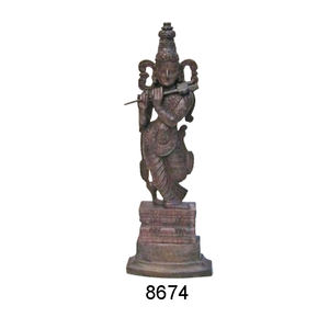 Hot Selling Aluminum Statue Laxmi <b>Copper</b> Finished Handcrafted Metal <b>Copper</b> Finished Standing Laxmi Statue Regular <b>Gift</b> Item - Product Image 4