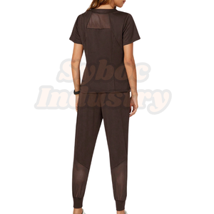 High Quality <b>Hospital</b> <b>Uniform</b> For Women's Breathable Brown Mesh Short Sleeve Scrub <b>Hospital</b> <b>Uniform</b> For Nurse - Product Image 4