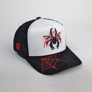 Casquette camionneur OEM personnalisée PK META WEAR unisexe de haute qualité 6 panneaux araignée broderie logo maille de coton structuré Snapback - Product Image 2