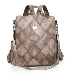 Wholesale Mini Classic <b>Black</b> Ladies <b>Backpack</b> Custom Logo PU Leather with Zipper Closure Polyester Lining - Product Image 4