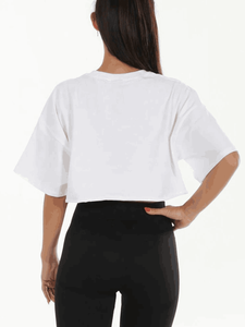 Women's Eco-Friendly Cropped Fitted Streetwear Terry Fabric Anti-Wrinkle Custom Logo Fitness <b>Crop</b> <b>Tops</b> with Loose Fit for Ladies - Product Image 5