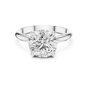 2.5ct Round Brilliant Cut Moissanite <b>Solitaire</b> <b>Ring</b> 925 Sterling <b>Silver</b> 4-Prong Engagement <b>Ring</b> - Product Image 2