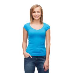 Camiseta personalizada de tela de algodón OEM para mujer, Camiseta ajustada de manga corta de longitud regular con cuello en V para mujer - Product Image 5