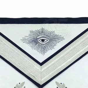 Delantal Masónico de Alta Calidad, Hecho a Mano, Regalia Masónica, Delantal de Oficial Masónico con Diseño de Hilo Dorado - Product Image 6