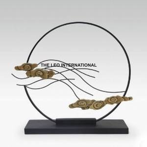 Esculturas Modernas Hechas a Mano de Hierro y Metal, Forma Redonda con Acabado Negro, Excelente Calidad, Decoración para el Hogar, Estilo Elegante de la India - Product Image 1