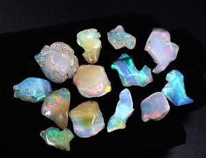 โอปอลเอธิโอเปียธรรมชาติรูปทรงแฟนซีคุณภาพสูง ขัดเงา/ดิบ หลายสี ขนาด 15x9มม.-26x16มม. สำหรับทำเครื่องประดับ - Product Image 4