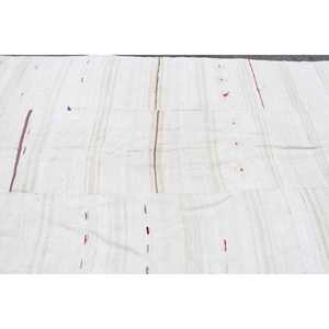 พรมขนาด 6.4x13.3 ฟุต, พรมวินเทจตุรกี, พรมลายทางสีขาวแดง - Product Image 5