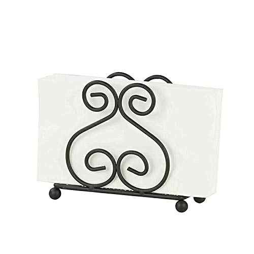 Wrought Iron Antique Handcrafted Tissue Holder Paper Napkin Holder Freestanding Tissue Dispenser for Kitchen Countertops