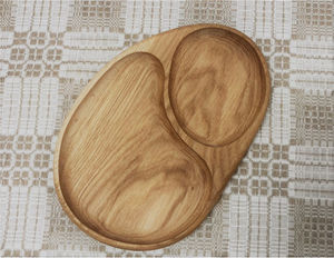 Plateau de service arrondi en bois de mangue pour hôtels et restaurants Plats et assiettes Produit - Product Image 2