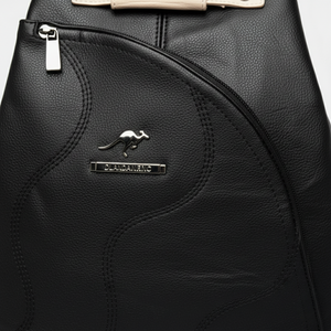 <b>Lady</b> Stylish Water-Resistant Compact Vegan Leather <b>Backpack</b> Detachable Strap Fashionable Vintage Print Office National Polyester - Product Image 4