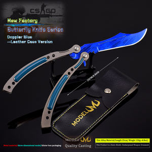 Cuchillo de mariposa Esmeralda Doppler <span class=keywords><strong>CSGO</strong></span> de 25CM, modelo de entrenamiento sin afilar de aleación de Zinc, juguete coleccionable, cuchillo de entrenamiento, regalo para niño - Product Image 3