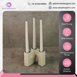 ทันสมัยเชิงเทียนหินอ่อนแข็งสีขาวทนทานคุณภาพสูงทันสมัยสำหรับตกแต่งบ้านผลิตในอินเดีย - Product Image 2