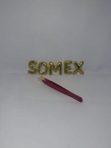 Pince à épiler pour extension de cils Outil applicateur de cils en acier inoxydable incurvé droit pour ensemble de cils - Product Image 2