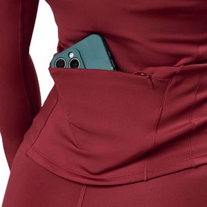 Veste de performance blanche à col montant zippée pour femme, en maille écologique respirante et à séchage rapide, à manches longues, idéale pour l'entraînement - Product Image 5