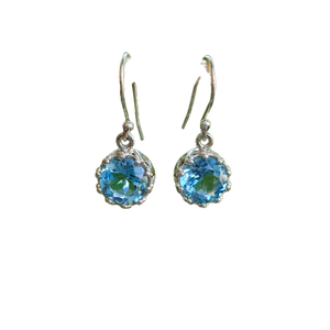 Navya Craft 925 <b>Solid</b> Sterling <b>Silver</b> Blue Topaz Handmade Women <b>Earrings</b> for Christmas Anniversary Valentine's Day Other Gifts - Product Image 1